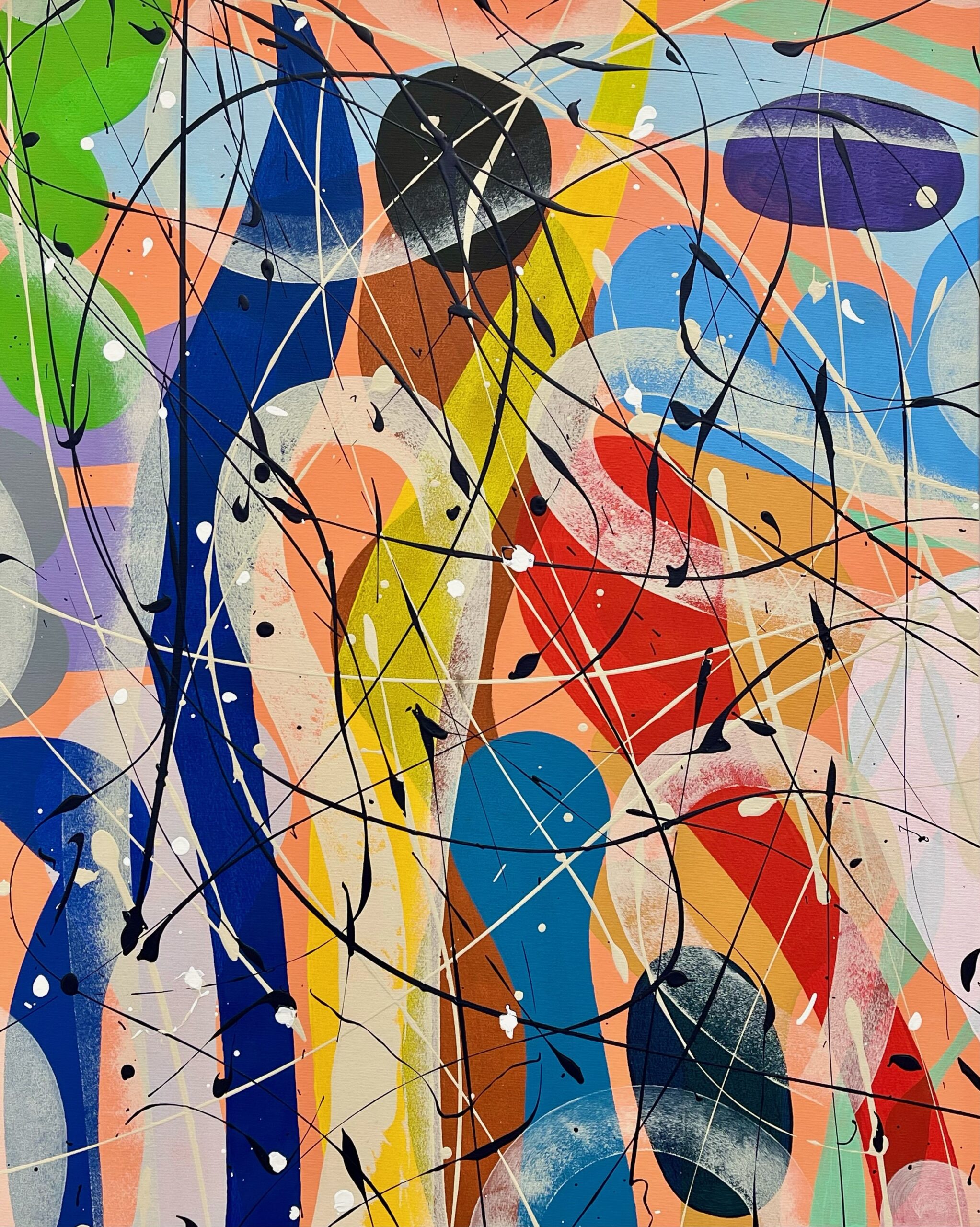 Mario Dalpra, Powerful Composition, 2024, 100 x 80 cm, Acryl auf Leinwand
